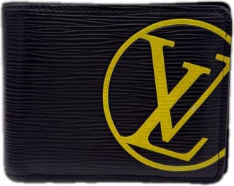 Louis Vuitton Black Yellow Leather Wallet (Bi-Fold) (Pre-Owned)