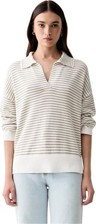 Barbour Aylesby Pullover - Dames - V-hals truien - Beige - L - Katoen - Truien & Vesten