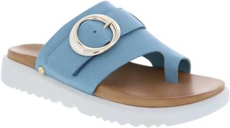 Revere Comfort Shoes Womens Biscay Toe Post Sandal In Blue