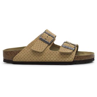 Birkenstock Arizona BS Suede Embossed Unisex Comfort Sandals - Emboss Dots New Beige - Size:UK 5.5