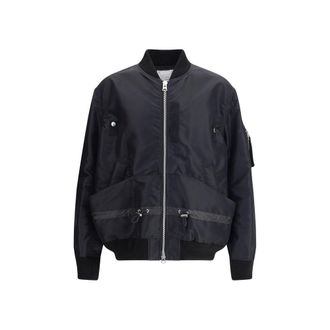 sacai Black Nylon Mens Bomber