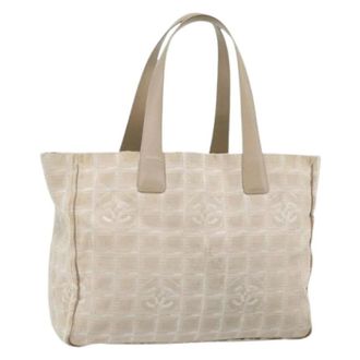 Chanel Pre-owned Tote Bags, female, Beige, Size: ONE SIZE Pre-owned Vintage Nylon Tote Bag