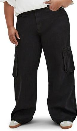City Chic Clarence Cargo Pants in Black at Nordstrom Rack, Size S/16W
