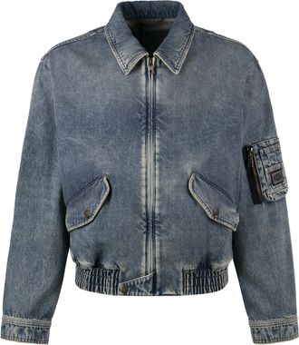 Dolce & Gabbana Mens Denim Bomber Jacket - Blue Cotton - Size EU 50 (Mens)
