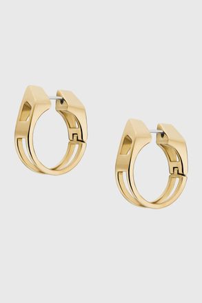 Diesel Gold-Tone Stainless Steel Hoop Earrings - Earrings - Unisex - Gold