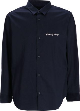 A|X Armani Exchange logo-embroidered shirt - Blue
