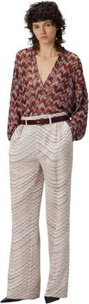 Missoni Mid-rise Tailored Pants With Zigzag Pattern in White at Nordstrom, Size 42 It