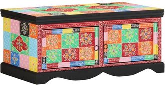 vidaXL Vidaxl - Mesa De Centro Multicolor 90x50x40 Cm Madera Maciza Mango