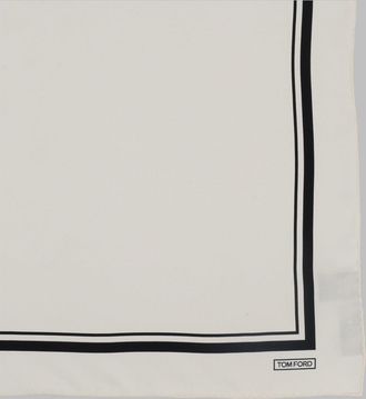 Tom Ford Tone-on-Tone Silk Pocket Square - Ivory