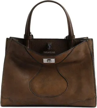 Zadig&Voltaire Jack Nano Waxy Suede Shoulder Bag in Wood at Nordstrom