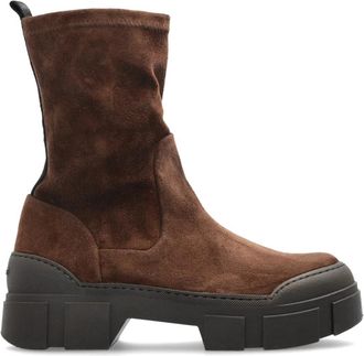 Vic Mati&eacute; Roccia-Stretch Enkellaars - Dames - Enkellaarsjes - Bruin - 38 EU - Leer - Schoenen
