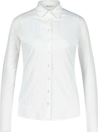 Stefan Brandt Katoenen Jersey Blouse Alma - Dames - Overhemden - Wit - L - Katoen - Overhemden