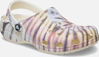 Crocs Womens Crocs Classic Tie Dye Clog Thermoplastic Womens Chalk/Multi Clogs - White - Size: UK 7 / eu 41-42 / us m8w10