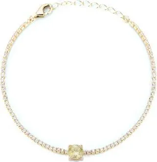 Sphera Milano 14K Gold Plated Cubic Zirconia Tennis Bracelet in Gold/yellow at Nordstrom Rack