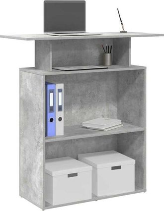 vidaXL Vidaxl - Banco Reception Grigio Cemento 100x40x104 cm Legno Multistrato