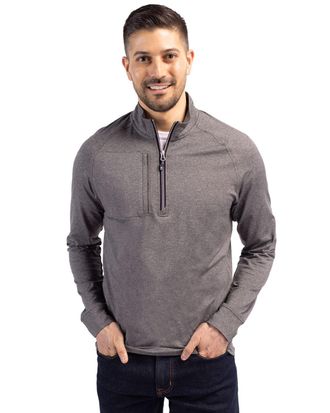 Cutter & Buck Adapt Eco Knit Heather Mens Quarter Zip Pullover