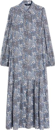 Max Mara Pure Cotton Voile Dress - Dames - Shirt Kleedjes - Blauw - L - Katoen - Kleedjes