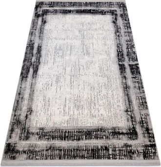 RugsX Rugsx - Alfombra Tuls Estructural, Franjas 51235 Vintage, Marco Antracita Grey 180x270 Cm
