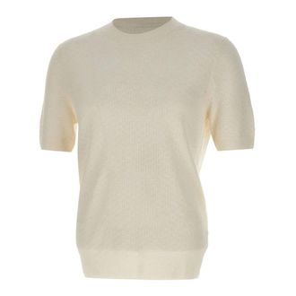 Gran Sasso Round-neck Knitwear, male, White, Size: M Crewneck Short Sleeve Sweater