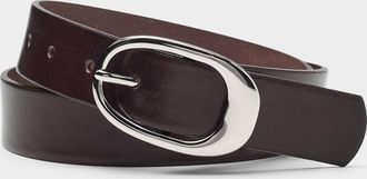Simons Womens Oval buckle wide leather belt
