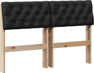vidaXL Cabecero Tapizado Negro 120 Cm Madera De Pino Macizo Vidaxl