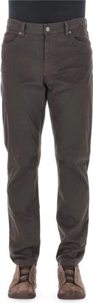 Ermenegildo Zegna City Slim-fit Broeken - Heren - Slim Fit Broeken - Bruin - W34 - Katoen - Broeken