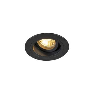QAZQA Set of 6 Modern Recessed Spotlights Black 9.2 cm Rotatable and Tiltable - Chuck