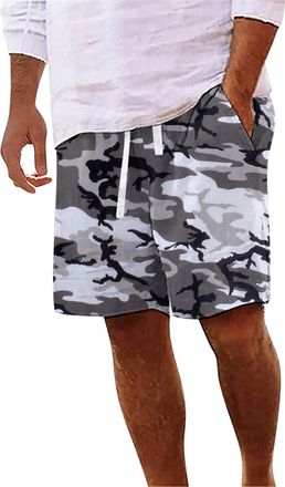 Generic Camo Shorts Mens Beaching Short Breathable Lightweight Trunks Quick-Drying Elasticated Waist Halfpants with Pocket Loose Fit Drawstring Short Summer H