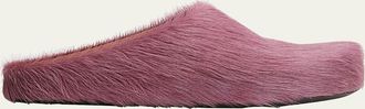 Marni Mens Fussbett Calf Hair Sabot Mules