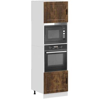 vidaXL Vidaxl - Armarios Para Horno 2 Uds Porto Roble Ahumado Madera Ingenier&iacute;a