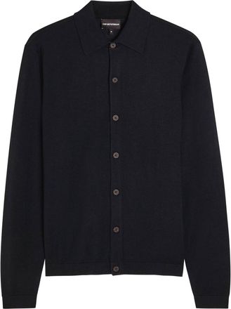 Emporio Armani Wool Cardigan - Navy - Xxl
