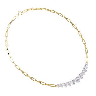 Diamond2Deal 18k Vermeil Plated Silver 5.8 Ct Round Lab Grown Diamond Necklace 18
