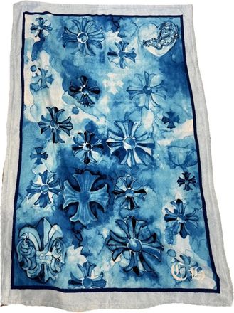 Chrome Hearts Telo da mare con motivo a croce - Blu