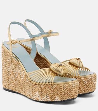 Valentino Garavani Coeur Royal leather espadrille wedges
