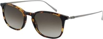 Ferragamo Sunglasses Rectangle Full Rim, Dark Havana Frame And Grey Gradient Lens Sf2846Scp219