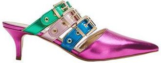 8 by YOOX METALLIC TRIPLE BUCKLE MULES