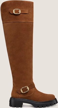 Stuart Weitzman Womens Stuart Weitzman Emerson Moto Tall Boot Coffee Brown Sport Suede ZOGG2515