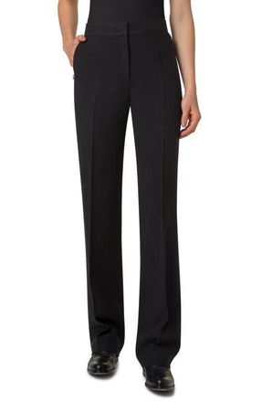Akris Carl Linen & Wool Blend Pants in Black at Nordstrom, Size 6