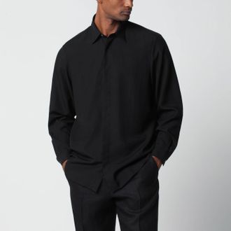 Lardini Camicia nera in misto lino