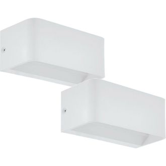 Loops 2 PACK Wall Light Colour White Long Box Structure Snug Fitting LED 10W Included