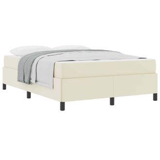vidaXL Estructura De Cama Con Colch&oacute;n Crema 140 X 190 Cm Tela Vidaxl