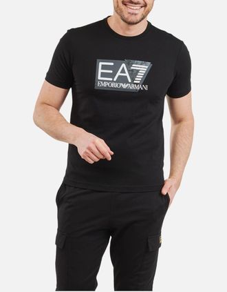 Armani Mens ARMANI EA7 3DPT81 Mens T Shirt Emporio Armani Short Sleeve Casual Cotton Tee Top - Black - Size: 36