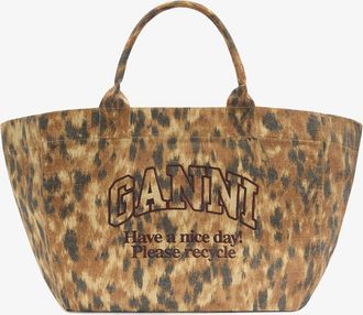 Ganni Burro Tote XXL in Ikat Animal