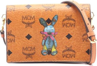 MCM Rabbit Visetos Shoulder Bag PVC Coated Canvas