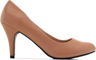 Andres Machado Faux Leather Stilettos for Women with 3.74 / 9.5 cm Heel - Round Toe - High Heels/Heeled Shoes - AM422 Nude - Special Size UK 6 / EU 39