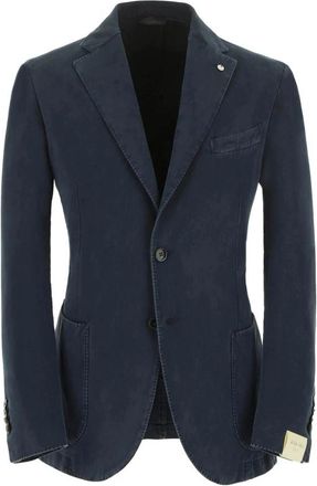 L.B.M. 1911 Blauwe Slim Fit Katoenen Blazer - Heren - Blazers - Blauw - 2XL - Katoen - Jassen