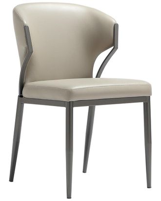 Manhattan Comfort Set Of 2 Kirsten Leatherette Dining Chairs With Metal Legs