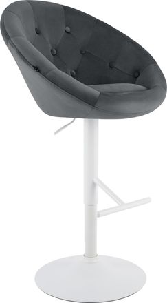 Clp Taburete De Bar London De Terciopelo Gris Oscuro Blanco