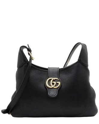 Gucci Black Leather Aphrodite Medium Shoulder Bag (Authentic Pre-Loved)