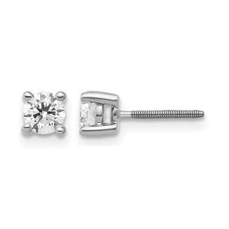 Diamond2Deal 14k Gold 1/2 ct Round Lab Grown Diamond Stud Earrings Screw Back VS Clarity, D-E Color